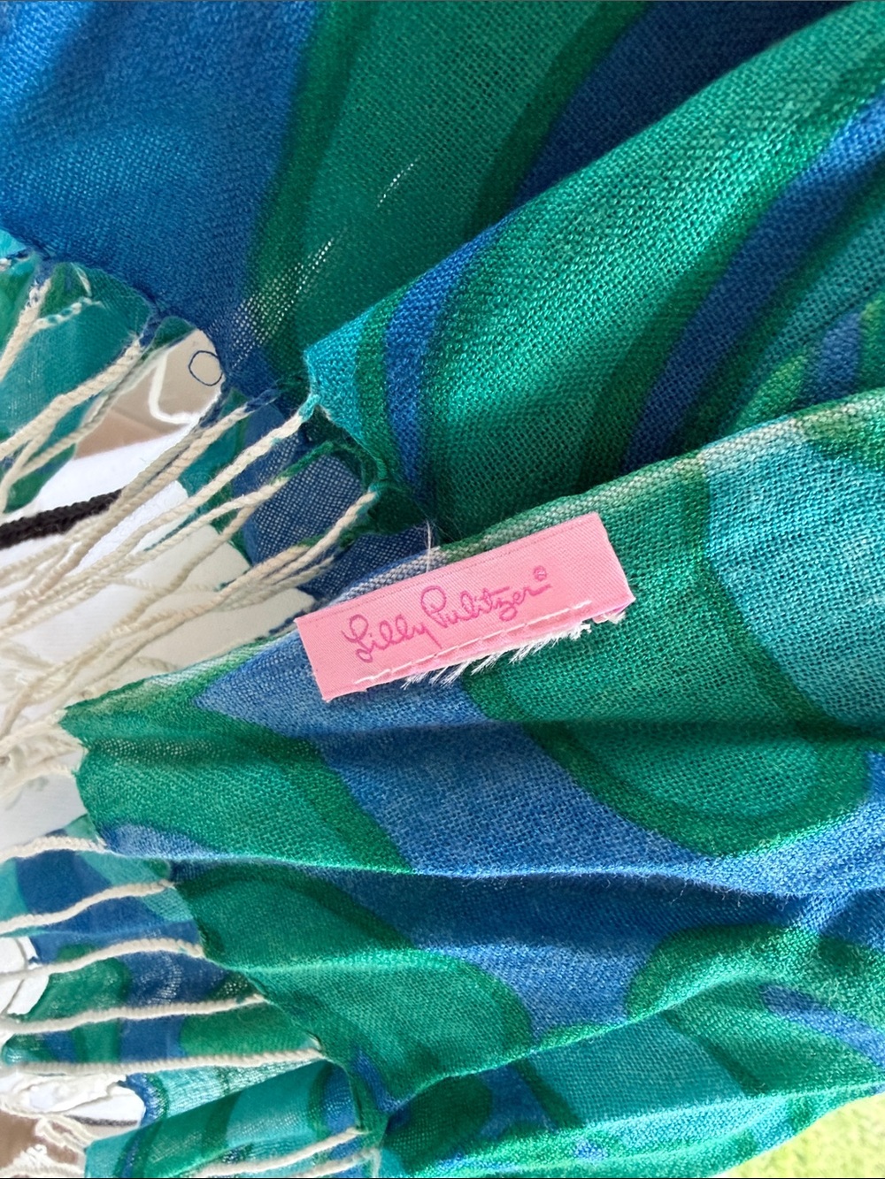 Lilly Pulitzer Vibrant Blue & Teal Swirl Scarf - Picture 4 of 4